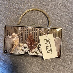 NWT Vintage Prezzo Christmas Rockefeller Center Hard Case Purse